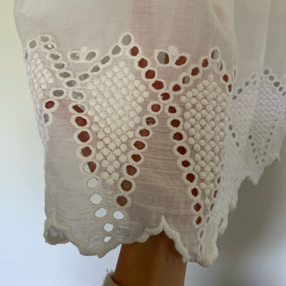 Ulla Johnson White Cotton Eyelet Sleeveless Top - Picture 3 of 7